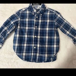 Ralph Lauren Navy and White Plaid Kids Button Down Shirt
